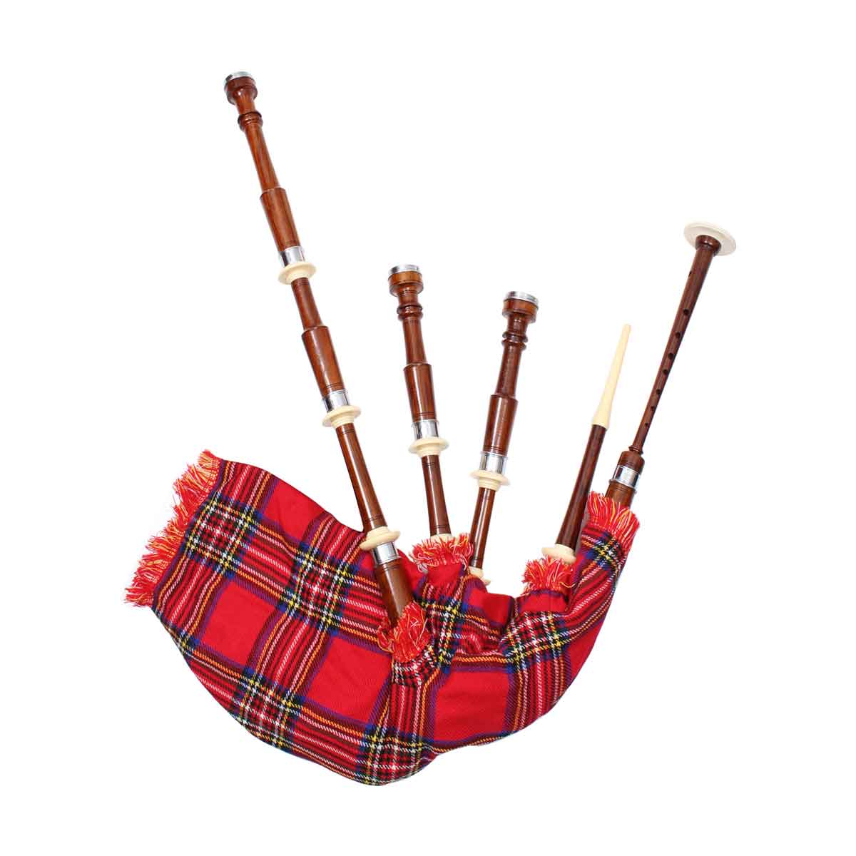 Rosewood Highland Bagpipe Natural Finish Plain Turned - House Of Scotland