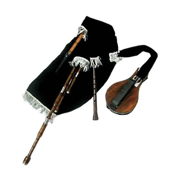 Rosewood Lowland Border Pipes Natural Finish with Bellows Set - House Of Scotland