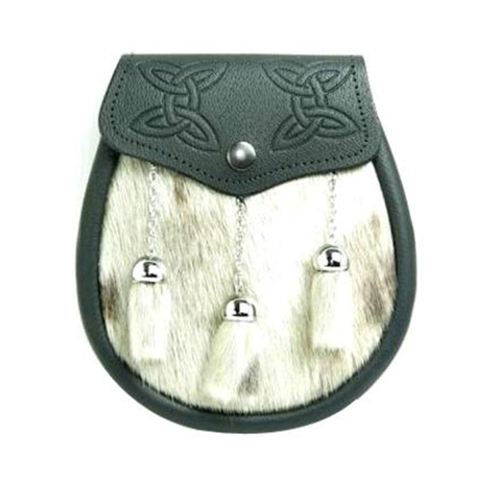Semi Dress Buffalo Skin Sporran 3 Tassels With Chain Belt