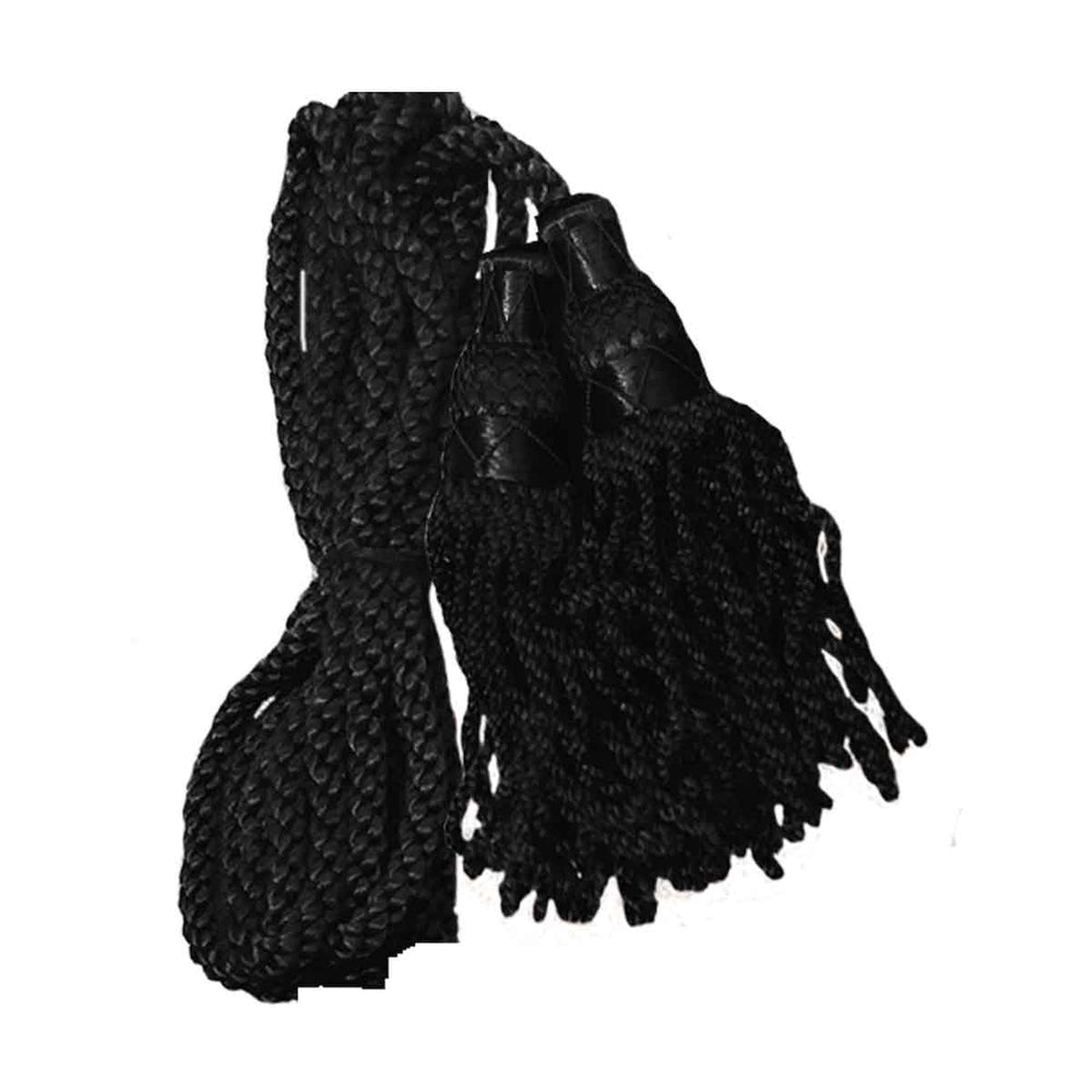 Bagpipe Cords Black Silk