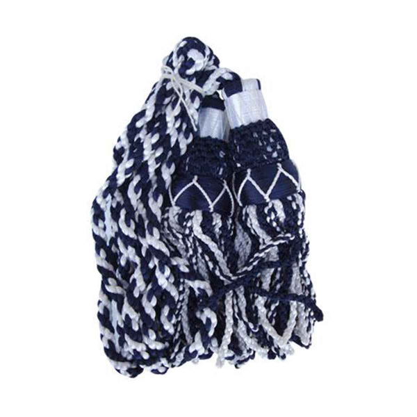 Bagpipe Cords Navy Blue & White Silk - House Of Scotland