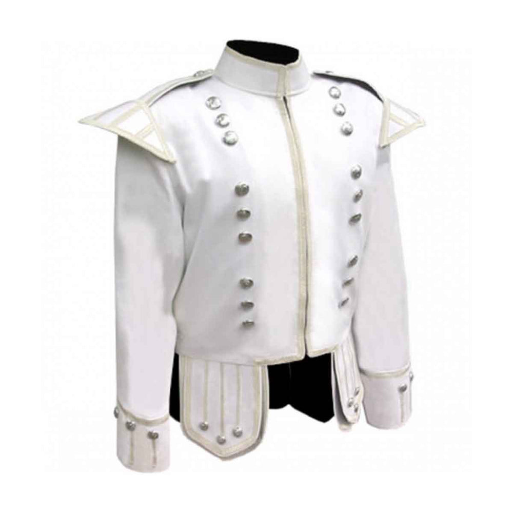 Summer Doublet White Cotton With Silver Braid And Trim