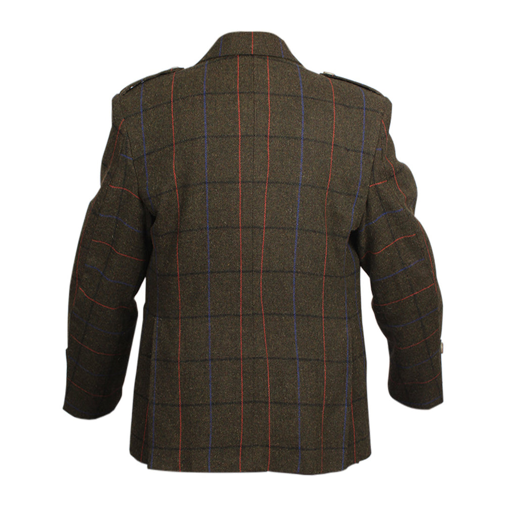 Brown With Red And Blue Tweed Argyll Jacket And Vest